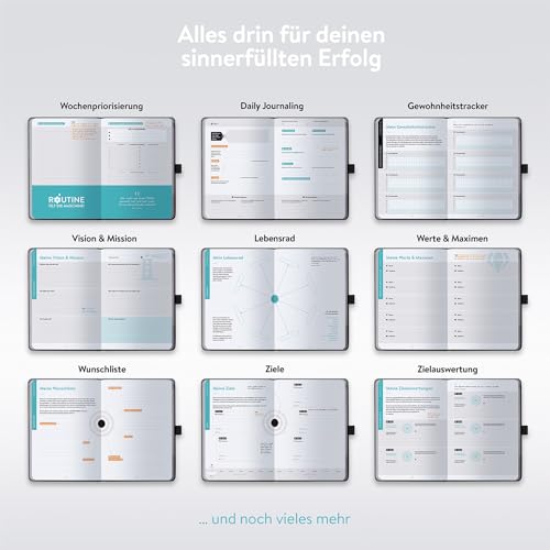DRAN BLEIBEN Erfolgsjournal – für Ziele, Fokus, Selbstreflexion, Achtsamkeit & persönliche Entwicklung – DIN A5 (Startversion, Fresh Green)