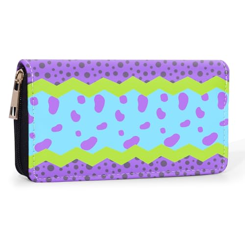 Yi-gog Womens Wallet, RFID Wristlet Wallets for Girls Ladies Print Zip Clutch Faux Leather Purses Large Travel Card Holder with Phone Holder