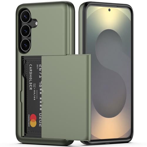 Nvollnoe for Samsung Galaxy S25 FE Case with Card Holder Green