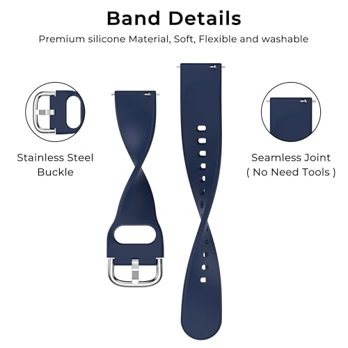 Image of Tobfit 18mm Silicone Watch Strap Compatible for Titan, Timex, Casio, Sonata,HMT etc,Quick Release Sport Loop Colorful Strap
