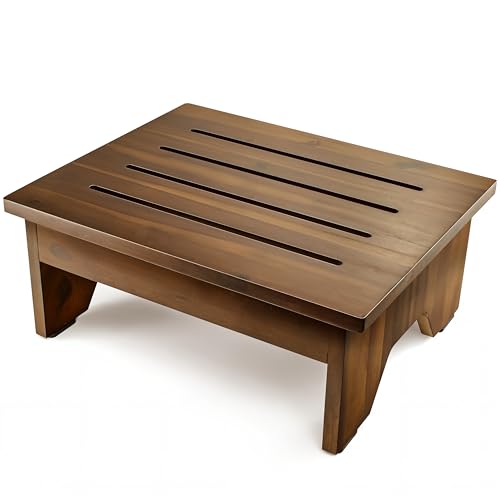 TINAMO 6.5" Wooden Step Stool for Adults (No Assemble Required)