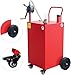 50 Gallon Gas Caddy, Portable Fuel Transfer Storage Tank With 4 Wheels and 2-Way Rotary Pump, Large Diesel Kerosene Can Container for Cars Boat ATV Motorcycle Lawnmower