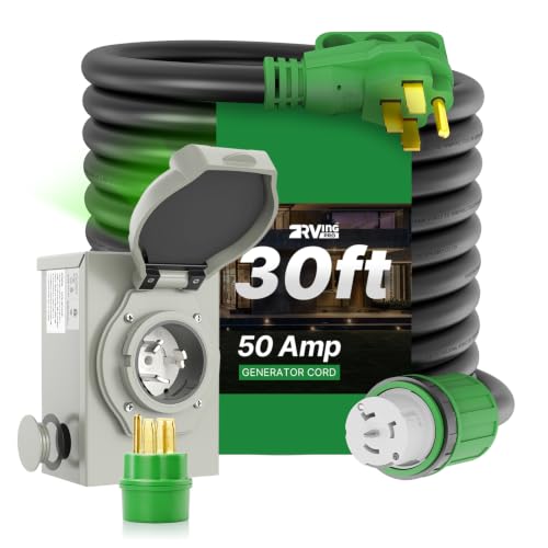 50 Amp Inlet Box + 30Ft Cord