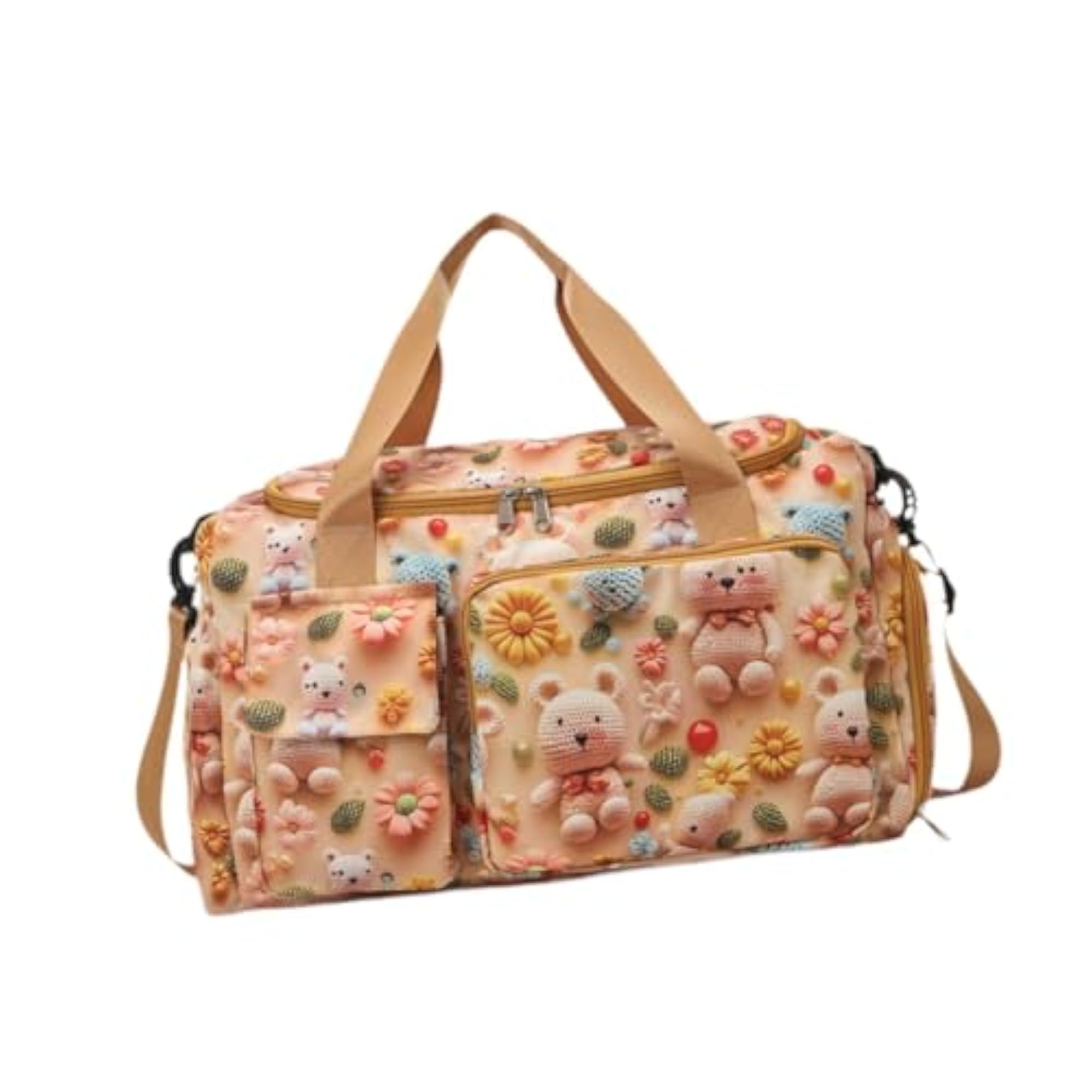 Cute Yellow Gymnastics Travel Overnight Handbag