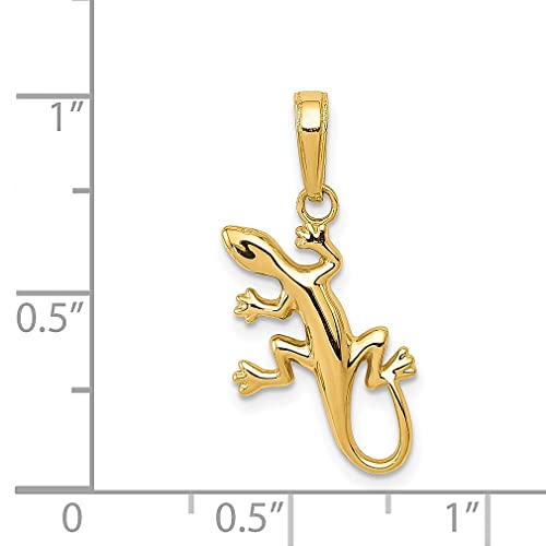 14k Yellow Gold Gecko Necklace Charm Pendant Amphibian Reptile Lizard Fine Jewelry For Women Gifts For Her - Image 4