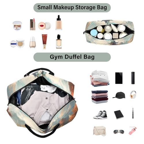 Large Travel Duffel Bag, Chinese Style Building Sports Tote Gym Bag, Shoulder Weekender Overnight Bag for Women Men, Carry On Luggage with Toiletry Bags4