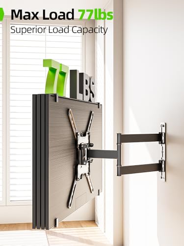 Image of USX Mount TV Wall Mount for Most 26-60 Inch TVs up to 77 lbs, Full Motion Wall Mount TV Bracket with Swivel Tilt Single Stud Design for Corner, Max VESA 400x400mm fit Most 32 40 42 43 50 55 60 TVs