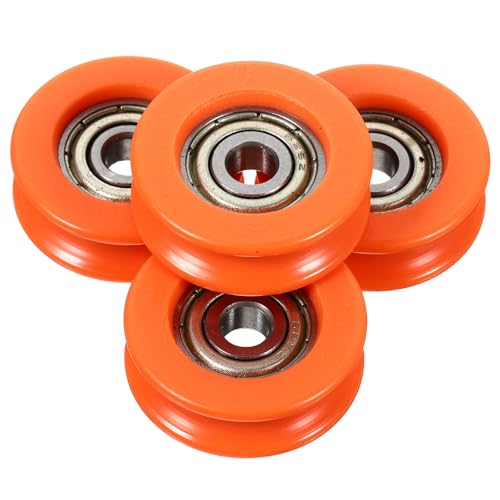 ibasenice 4pcs Poulies de Porte Coulissante en Pom Roulements, Roues à Rainure en U, Résistance à l'usure Friction pour Portes et Armoires