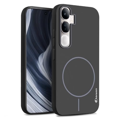 Image of KARWAN️ Magnetic Wireless Ultra Slim-Fit Back Case Cover for Vivo Y400 |Hard PC Case Cover| Ultra-Thin & Light Weight with [Ultra Premium Feel] Case for Vivo Y400 (6.67 inch) (Black)