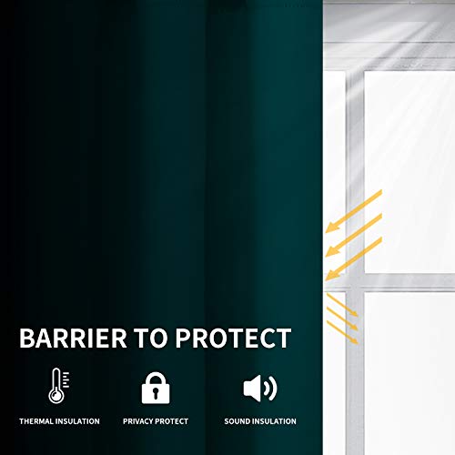 Image of Easy-Going Blackout Curtains for Bedroom, Solid Thermal Insulated Grommet and Noise Reduction Window Drapes, Room Darkening Curtains for Living Room, 2 Panels (52x84 in,Deep Teal)