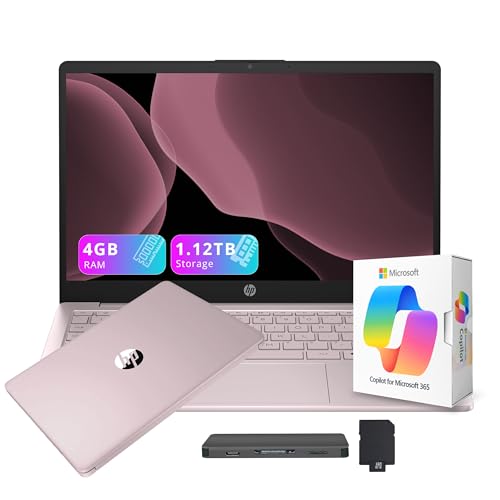 HP Stream 14�C���` HD �w��&�r�W�l�X�m�[�g�p�\�R�� AI Copilot���ځAIntel�v���Z�b�T�[N150�A4GB RAM�A1.12TB�X�g���[�W (128GB UFS + 1TB�h�b�L���O�X�e�[�V����)�A1�N�Ԃ�Office 365�AI