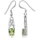 1.84ct. Natural Peridot 925 Sterling Silver Celtic Knot Dangle Earrings