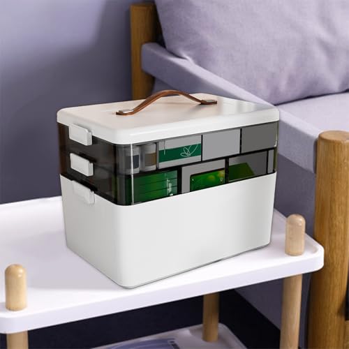 Générique Multilayer Pill Organizer - Desk Storage Case | Lightweight Travel Gear Holder | 3-Layer Portable Pill Box | Damp-Proof Tablet Container for Dressing Table Bathroom Camping Family Outdoors – Image 4