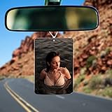 Custom Car Photo Frame - UV Print HD Photo - Acrylic Car Accessory Custom Picture Car Air Freshener Rearview Mirror Hanging Photos Personalized Car Accessories(Vertical Frame,No Scent)