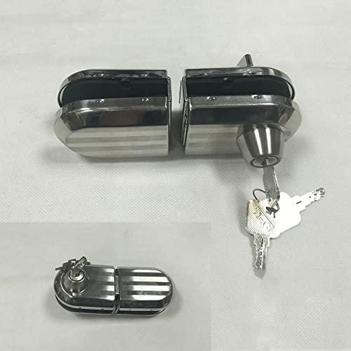 Goodkssop With 3 Keys Only Fit 10Mm -12Mm Thickness Single Swing Hinged Glass Door, Frameless Glass Door Locks, Durable Metal Chrome Office Stainless Steel Anti-Theft Security Lock #TOP6