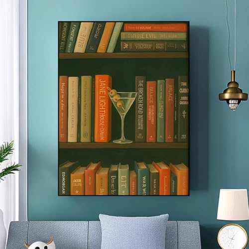 Ekuxom 5D Diamond Art Kits for Adults- Books Diamond Painting Kits for Adults Beginners-DIY Cocktail Full Drill Diamond Dot Gem Painting for Home Wall Decor 12x16inch — view 5