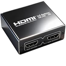 HDMI 2.0 1x2 Splitter 4K@60Hz 1 Input 2 Output HDMI Splitter HDCP 2.2 Compatible with Laptops PC Xbox Series PS5 / PS4 Projector and More