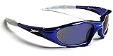 X-Loop 010P - Gafas de sol deportivas para ciclismo, esquí, Squash, conducción y moto, color azul y blanco