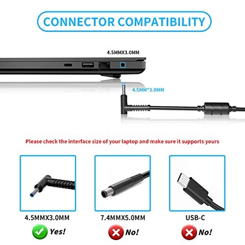 Image of VHBW Replacement for HP 120W Power Adapter Compatible with HP USB-C Dock G5 L41856-001 TPN-LA18 5TW13AA Envy 15 17 Series Omen 15-5000 5100 5200 710415-001 Power Supply Cord Blue Tip