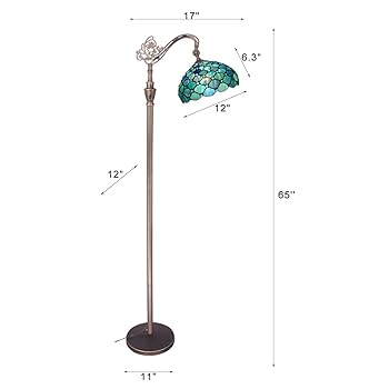 ティファニー　ラウンド プラッター ZJART Tiffany Floor Lamp Stained Glass Lamp 18.88X12X67 Inch