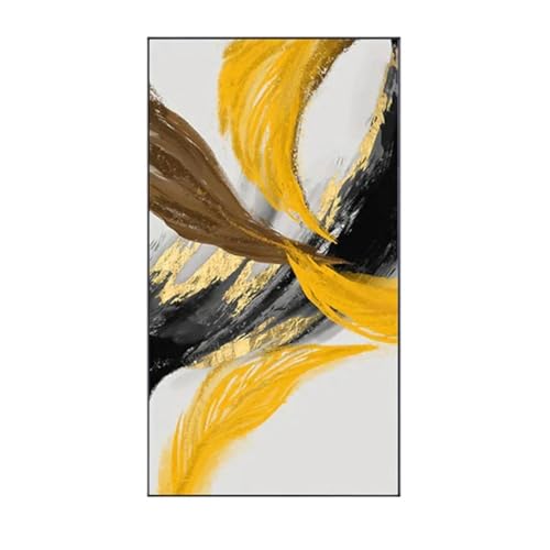 Tableau d'art mural pétales d'oranger dorés 30x50 cm pour salon