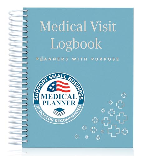 Planners With Purpose B5 Medical Visit Logbook - Large Spiral Bound Medical Planner & Health Journal for Chronic Illness Doctor Appointments Symptom Tracking Medications & Medical History Organizer Notebook with Pockets