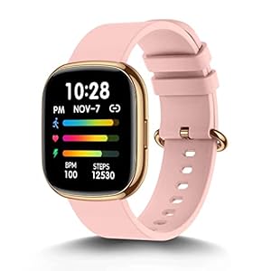 Fitonme Smartwatch Damen, Fitness-Tracker-Uhr mit Blutsauerstoff, Blutdruck, Herzfrequenz und Schlafüberwachung, Meldung, Benachrichtigung, Schrittzähler, Fitnessuhr für Android IOS