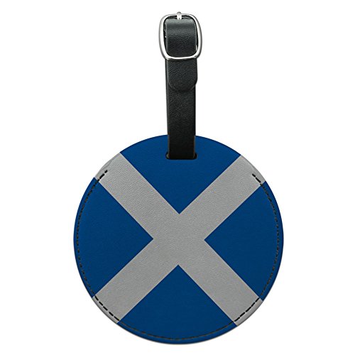 Graphics & More Scotland Flag Leather Luggage ID Tag