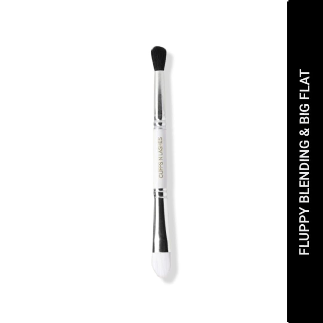 Cuffs N Lashes Dual Makeup Brush | 2-in-1 Fluffy Blending Brush &Small Flat Brush 04 | Eye Shadow Application &Seamless Blending | Soft Premium Bristles | Travel Friendly Eye Makeup Tool - Image 2 thumbnail