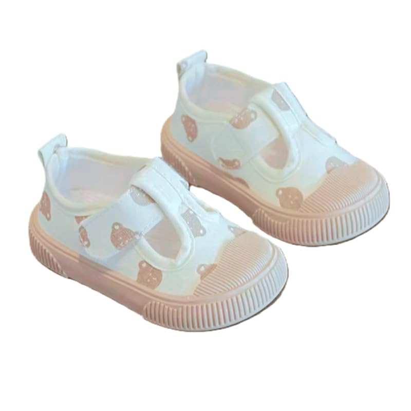 Scarpe da Bambino con Stampa Orsetti, Sneakers Slip-on in Tela, Suola in Gomma Antiscivolo