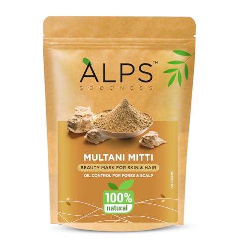 Image of Alps Goodness Multani Mitti Powder, 100% Natural Beauty Mask for Skin and Hair 50g