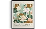 Bangladesh, White Water Lily Art Print Poster, Flower Market Wall Art, Floral Artwork Decor for Bedroom, Kitchen, Bathroom, Livingroom Decoration 52 (Bangladesh, White Water Lily, 8 x 10 inches, Unframed)