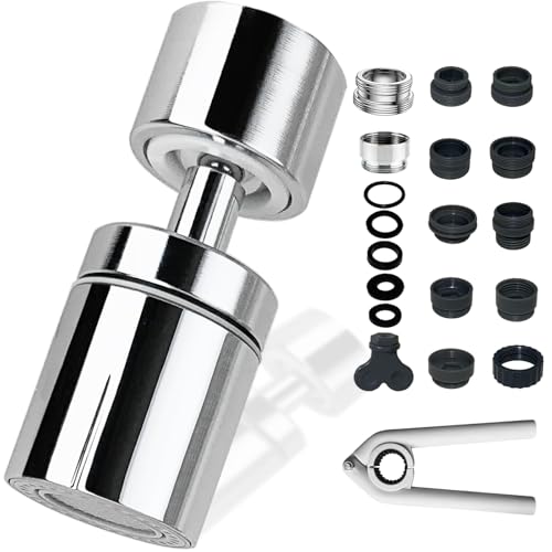 REZZI Aireador Grifo Cocina 360° Giratorio Atomizador Grifo Ajustable 2 modos Difusor Grifo Cocina Fregadero Difusor Compatible con la Mayoría de Grifos