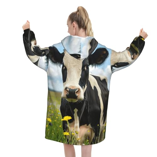 Couverture surdimensionnée imprimé vache en matière douce de qualité - 3