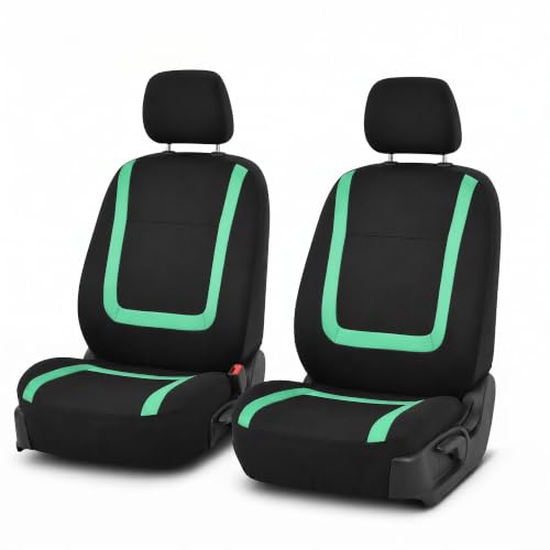 Image of FH Group Car Seat Covers Front Set in Cloth - Car Seat Covers for Low Back Car Seats with Removable Headrest,Universal Fit,Automotive Seat Covers,Washable Car Seat Cover for SUV,Sedan,Van Mint
