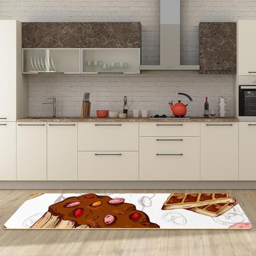 Tapetes de cocina con diseño de donas y panqueques lavables para dar vida a tu hogar 3