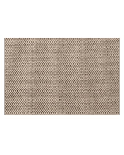 Tapis pour interieur entree et couloir lavable couleur beige fonce - 2