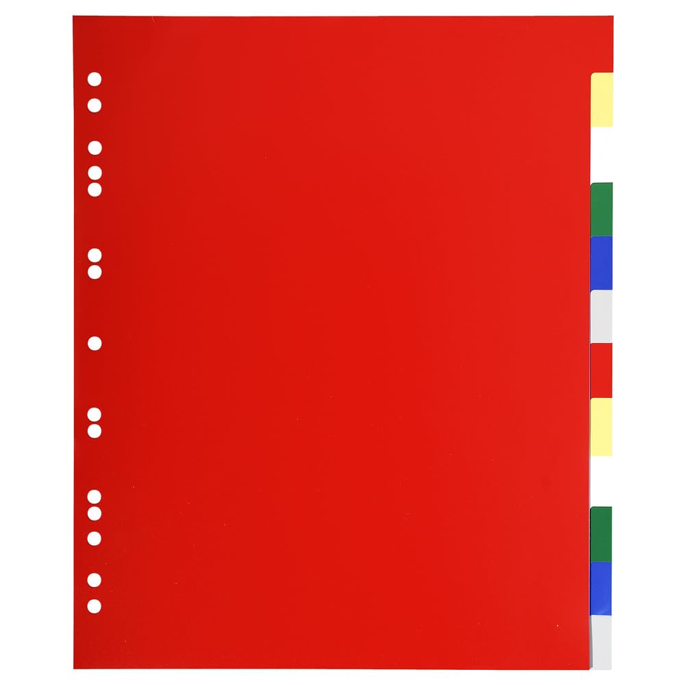 Exacompta 93H 50er Pack Premium-Register für DIN A4 MAXI aus langlebigem Kunststoff 12-teilig volle Höhe 24 x 29,7 cm vollfarbig 2 x 6 Farben PP Trennblätter Trennstreifen