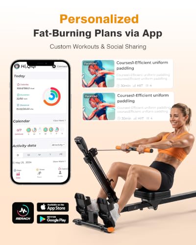 Image of Rowing Machines for Home,Workout Equipment,Exercise Rower with Quiet Resistance,350LBS Capacity,LCD Monitor,Knee Pads, Workout Gloves&Extra Pull Rope for Full Body Exercise