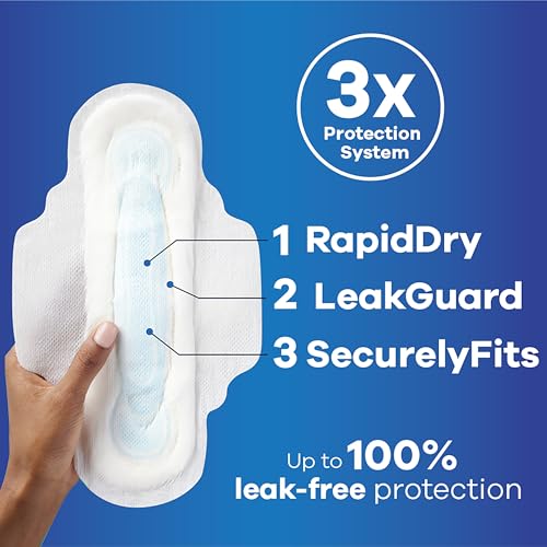 Always Maxi Feminine Pads For Women, Size 2 Long Super Absorbency, With Wings, Unscented, 60 Count - Image 3