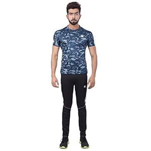 DSC DSC-39 Round Neck Half Sleeve T-Shirt, Small (Navy/Grey)