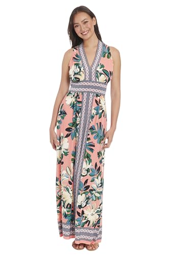 Image of London Times Women's Sleeveless V-Neck Maxi Dress for Women | Casual Dresses for Women