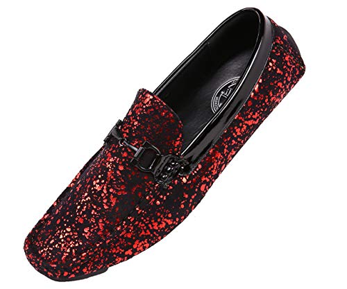 Amali Monty, Metallic Splatter Driving Loafers - Slip On Moccasins for Men - Dress & Casual Shoes