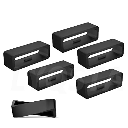 Correa de reloj keeper loop de goma negra con retenedor de soporte universal