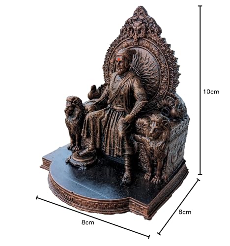 Image of Chatrapati Shivaji Maharaj Statue 4 inch for Car Dashboard (Copper)