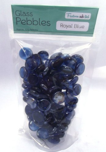100 Aprox. Royal Azul Redondo Decorativo de Cristal Pebbles/Piedras/Cuentas/Pepitas de Cristal Pebble Shop