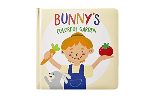 Image of Kate & Milo 'Bunny's Colorful Garden' Board Book for Children, Learn Colors and Food Names, Baby and Toddler Development, Gift for New and Expecting Parents