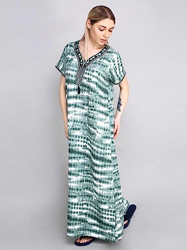 Image of Evolove Women's Viscose Liva Long Maxi Night Gown Nighty Dress with Pocket, Super Soft Comfortable (LNG-Rayon)