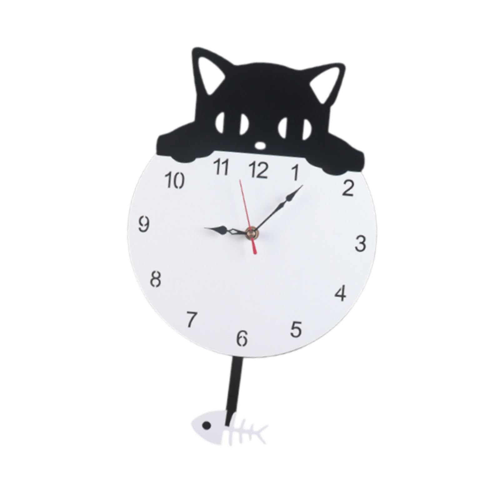 Horloge murale chat effet 3D unique et style minimaliste moderne