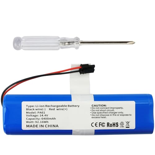 Image of Upgraded PA61 Battery Replacement for Eufy RoboVac X8, X8 Pro Series Robot | RoboVac X8-T226X, RoboVac-X8Hybrid White, RoboVac-X8-Pro SES Self-Empty Station Vacuum Cleaner Battery 14.4V 6400mAh 92.16Wh